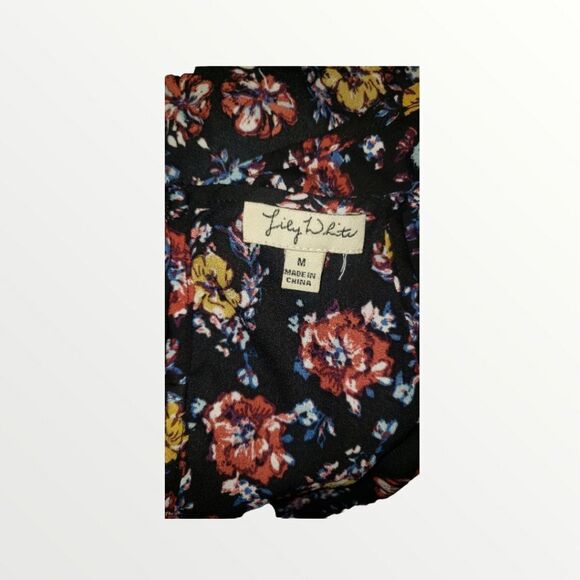 Lily White black floral halter tank M style 16298b77a09 - Picture 6 of 7